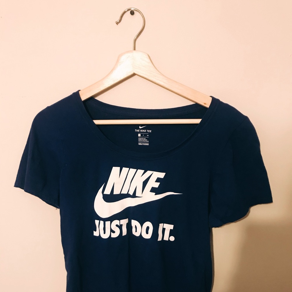 blue nike Just Do It T-Shirt